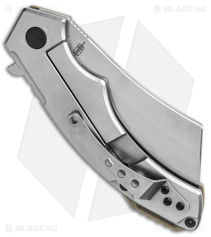 Buck N Bear EDC Cleaver Frame Lock Knife Desert Tan G-10  (3.75" SW)
