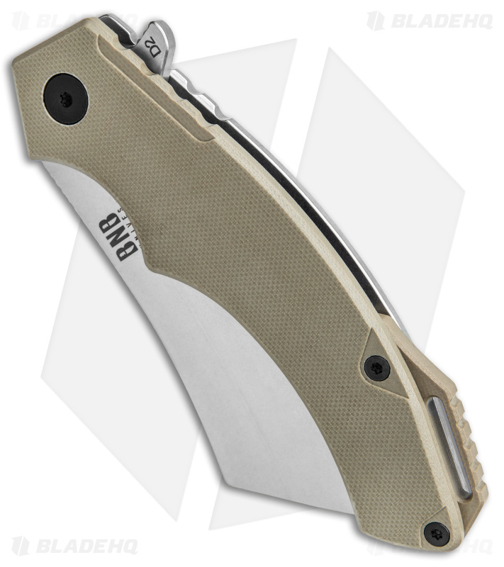 Buck N Bear EDC Cleaver Frame Lock Knife Desert Tan G-10  (3.75" SW)