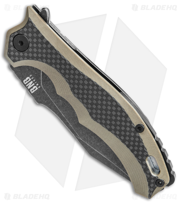 Buck N Bear EDC Diesel Frame Lock Knife CF/OD Green G-10 (4" Black SW)