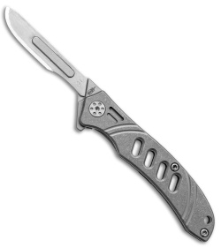 Buck N Bear EDC Pocket Scalpel Frame Lock Knife Titanium (1.8" Satin )