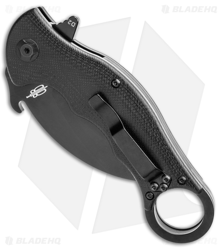 Buck N Bear Tactical Karambit Liner Lock Knife Black G-10  (2.5" Black)