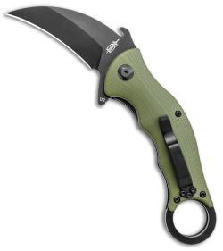 Buck N Bear Tactical Karambit Liner Lock Knife Green G-10  (2.5&quot; Black) | 152073