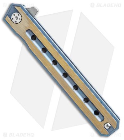 Buck N Bear Thunderbird Frame Lock Knife Blue/Brown Titanium (3.5" Satin)