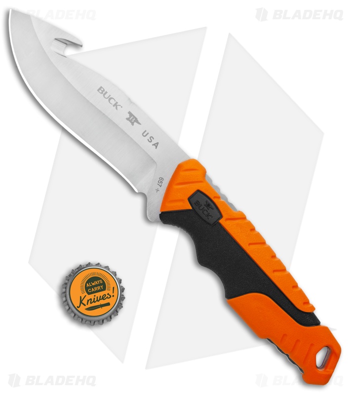 Buck Pursuit Pro Large 4.5" Guthook Fixed Blade - S35VN / Orange