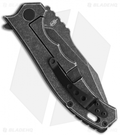 BNB EDC Diesel Frame Lock Knife Black Weaved Carbon Fiber/G-10 (4" Black SW)