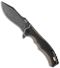 BNB EDC Diesel Frame Lock Knife Black Weaved Carbon Fiber/G-10 (4" Black SW)