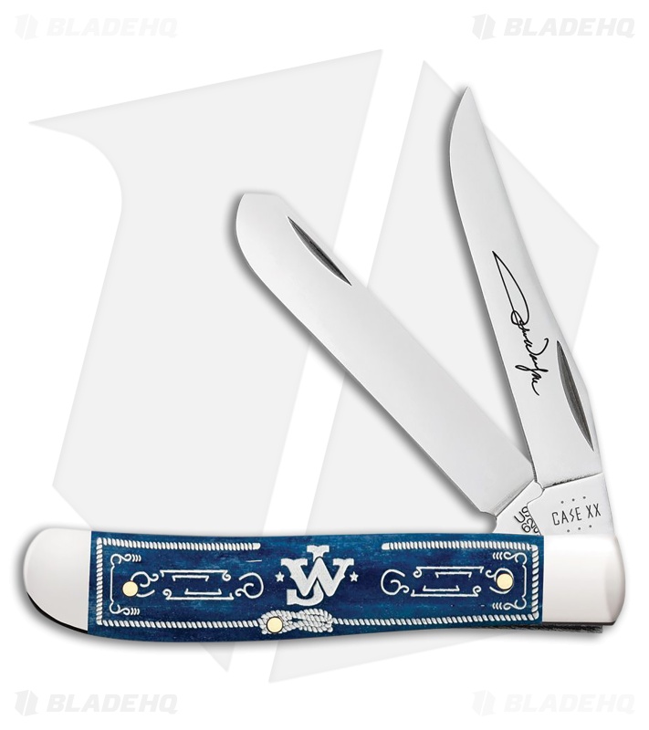 Case Cutlery John Wayne Mini Trapper Blue Bone (2.75" Polished)