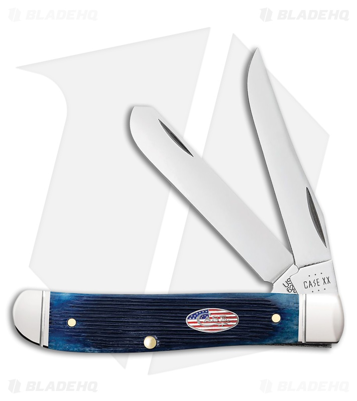 Case Cutlery Mini Trapper Navy Blue Jigged Bone (2.75 Mirror