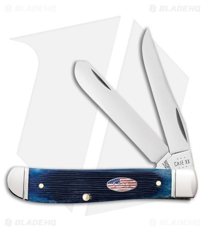 Case Cutlery Mini Trapper Navy Blue Jigged Bone (2.75 Mirror