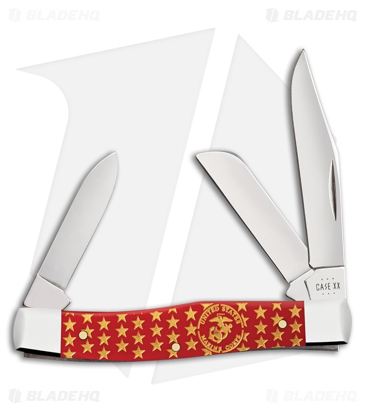 Case Cutlery USMC Medium Stockman Red Synthetic (2.625 Polished)