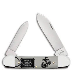 Case Cutlery USMC Canoe Smooth Gray Synthetic (2.625 Polished)