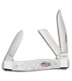 Case Knives Medium Stockman Knife 3.5" White Jigged Synthetic (63032 SS) 14102