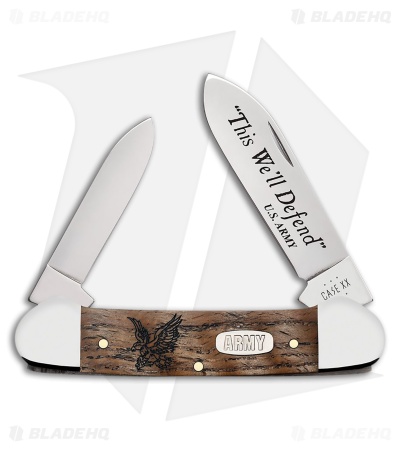 Case Cutlery Canoe U.S. Army Natural Curly Oak (2.625" Polished)
