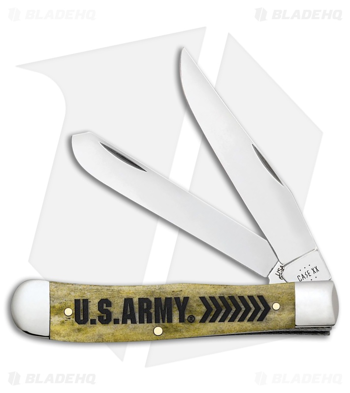 Case Cutlery U.S. Army Trapper Olive Green Bone (3.25" Polished)