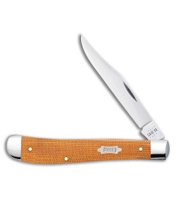 Case Knives Slimline Trapper Knife 4.1" Natural Canvas Micarta (101048 SS) 23691