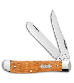 Case Knives Mini Trapper Knife 3.5" Natural Canvas Micarta (10207 SS) 23695