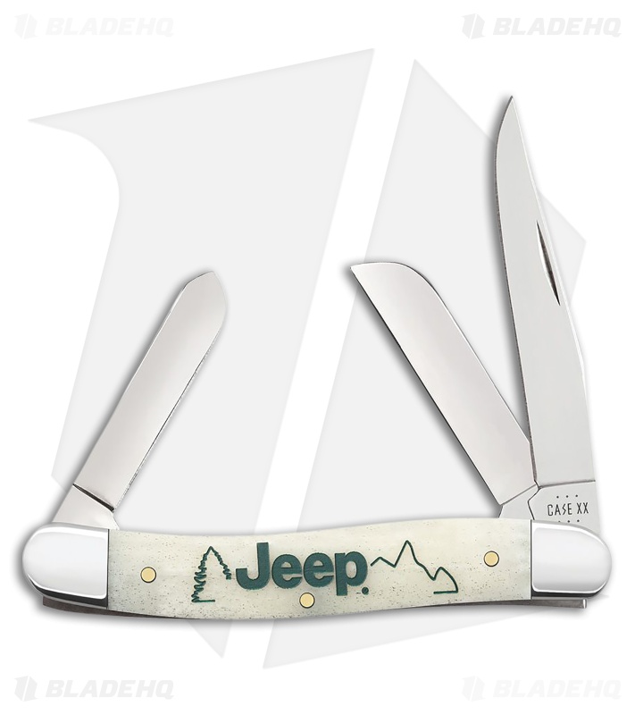 Case Cutlery Medium Trapper Jeep Smooth Natural Bone (2.625" Polished)