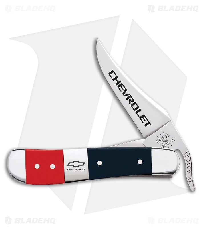 Case Cutlery Chevrolet Russlock Gift Set Red/Blue Sythetic (2.75 Polished)