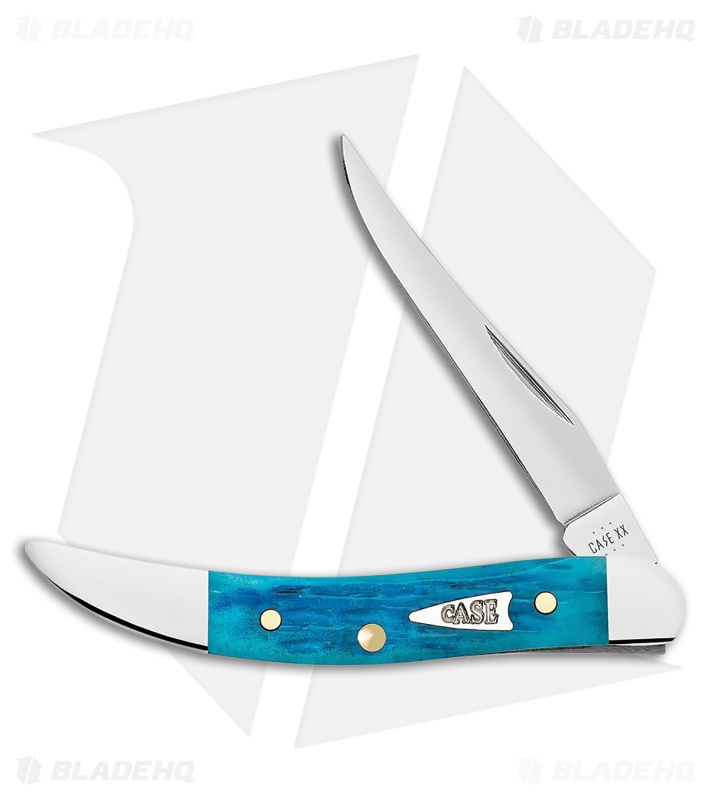 Case Cutlery Texas Toothpick Sky Blue Crandall Jigged Bone (2.25