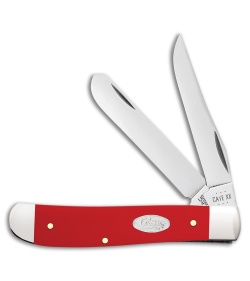 Case Knives Mini Trapper Knife 3.5" Red Smooth Synthetic (4207 SS)