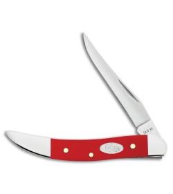 Case Knives Small Texas Toothpick Knife 3" Red Smooth Synthetic (410096 SS)