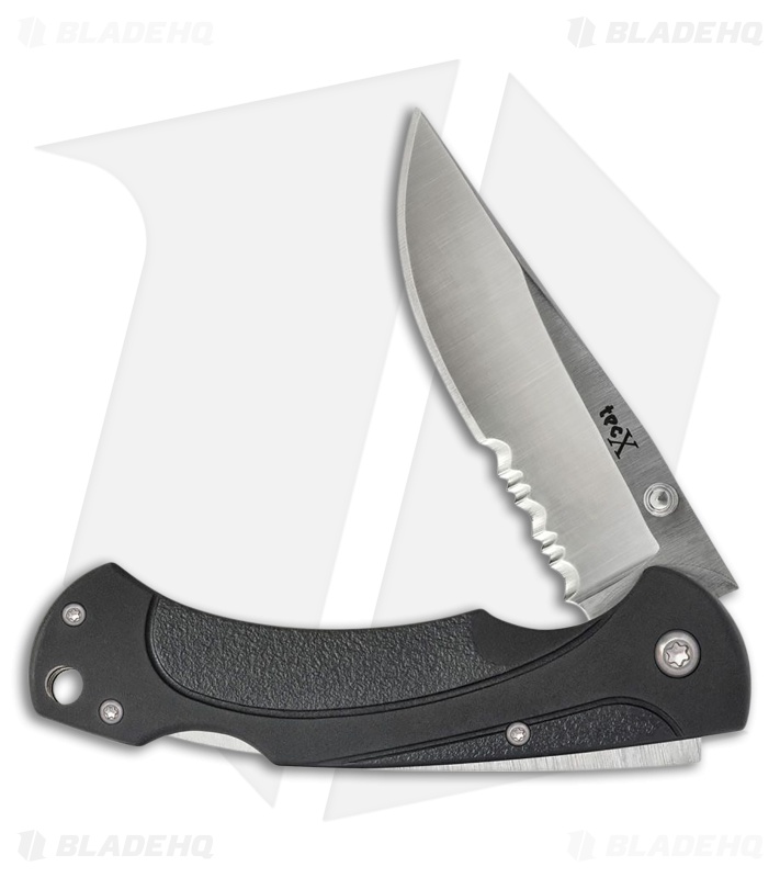 Case Cutlery Lockback TecX Black ABS (3.50" Satin Serrated)