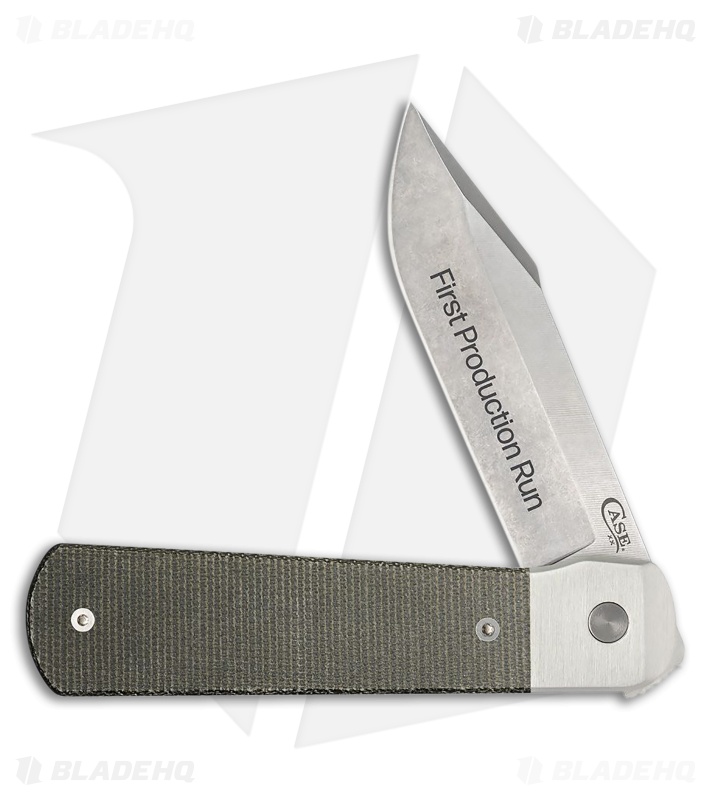 Case Knives Longhouse Knife Green Canvas Micarta SW