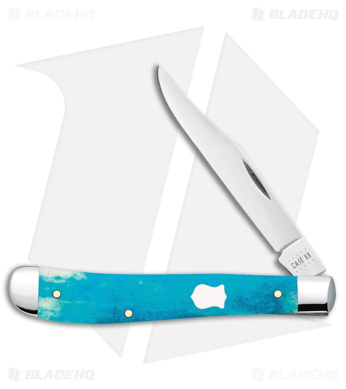 Case Cutlery Slimline Trapper Knife 4.125" Caribbean Blue Bone (61048 SS) 