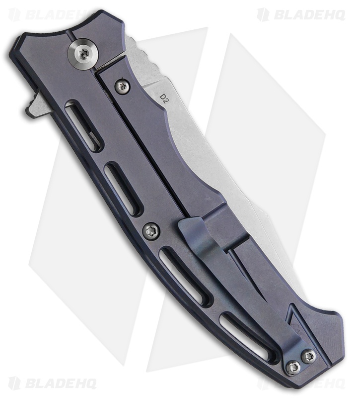 CH KNIVES Lightweight Blue Titanium Frame Lock - Blade HQ