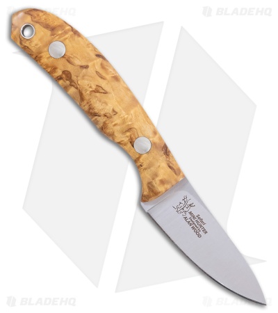 Casstrom Safari Mini Hunter Fixed Blade Knife Curly Birch (2.6" Satin)