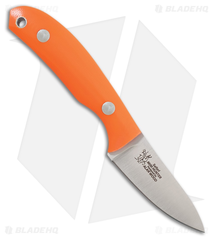 Casstrom Safari Mini Hunter Fixed Blade Knife Orange G-10 (2.6" Satin)