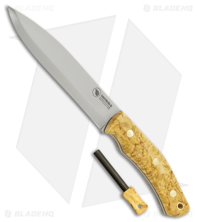 Casstrom No. 14 SFK Fixed Blade Knife with Fire Striker Curly Birch (5.5" Satin)