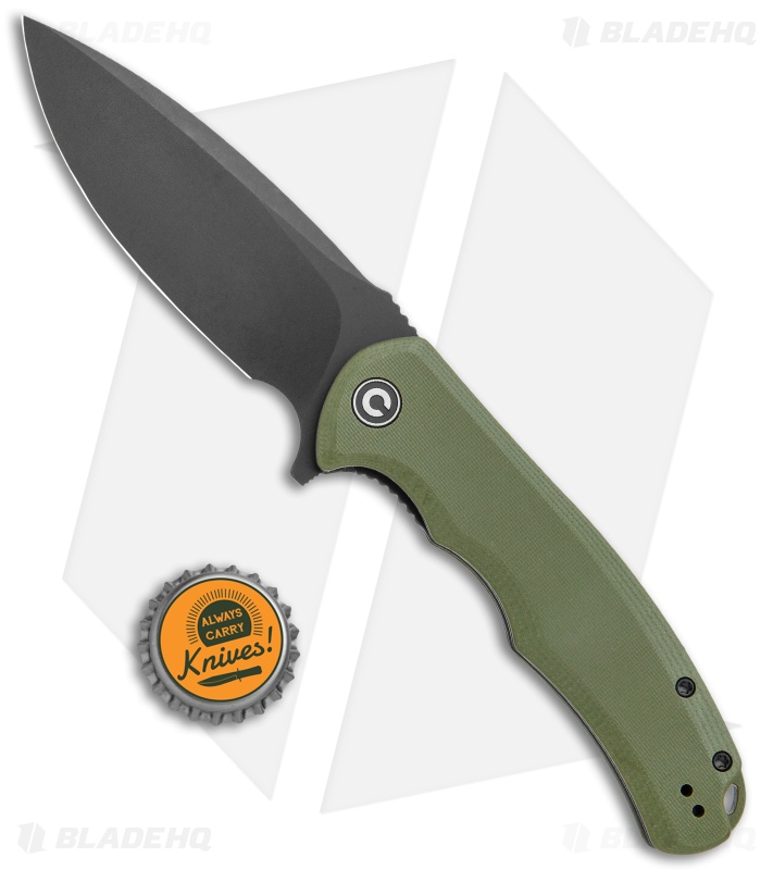 CIVIVI Praxis Flipper Liner Lock Knife OD Green G-10 (3.75" Black) C803F