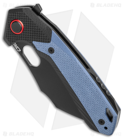 CJRB Caldera Liner Lock Flipper Knife Blue/Black G-10 ( 3.5" Black)