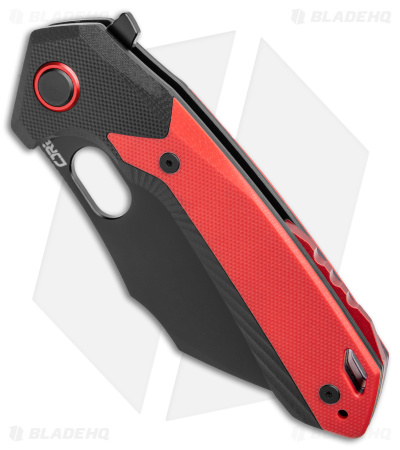 CJRB Caldera Liner Lock Flipper Knife Red/Black G-10 ( 3.5" Black)