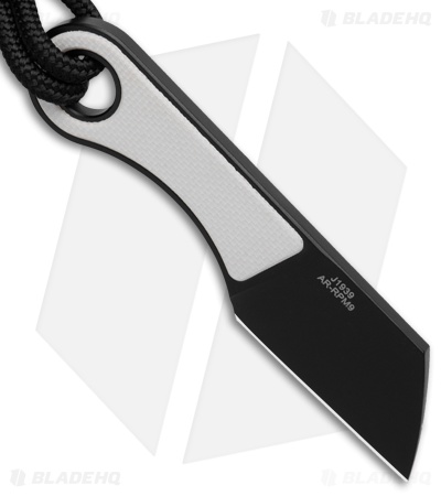 CJRB Chip Cleaver Fixed Blade Knife White G-10 (1.2" Black AR-RPM9) J1939-BWH