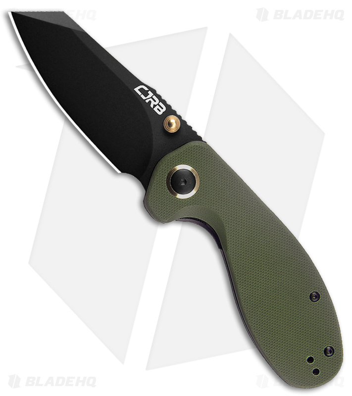 CJRB More Maileah Liner Lock Knife Green G-10 (3" Black AR-RPM9) 