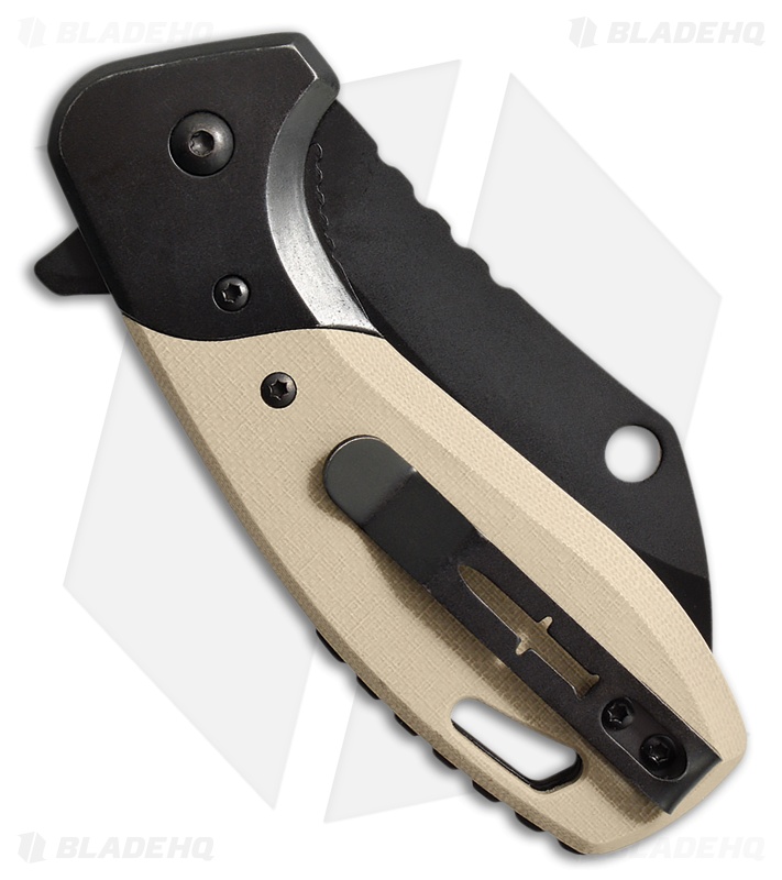 Camillus Chonk Liner Lock Knife Black Steel/Tan G-10 (2.75" Black)