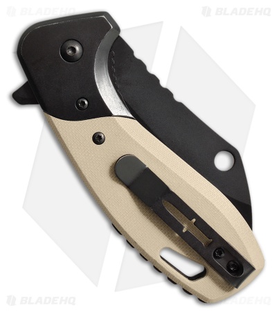 Camillus Chonk Liner Lock Knife Black Steel/Tan G-10 (2.75" Black)