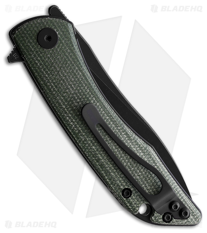 CMB Made Knives Blaze Liner Lock Flipper Knife Green Micarta (3" Black D2)