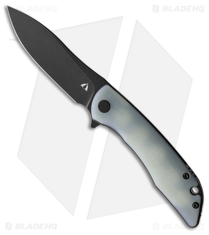CMB Made Knives Blaze Liner Lock Flipper Knife Natural Jade G-10 (3" Black D2)