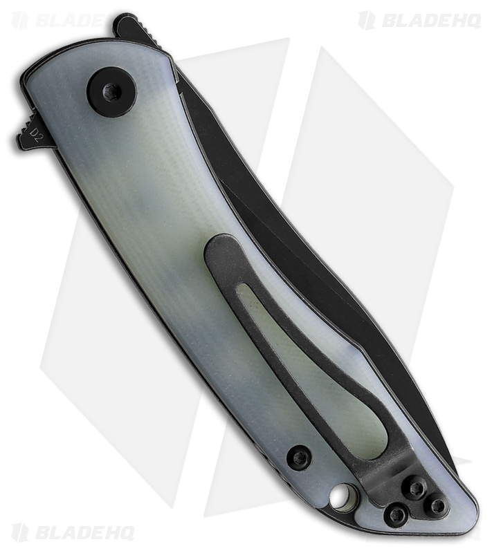 CMB Made Knives Blaze Liner Lock Flipper Knife Natural Jade G-10 (3" Black D2)
