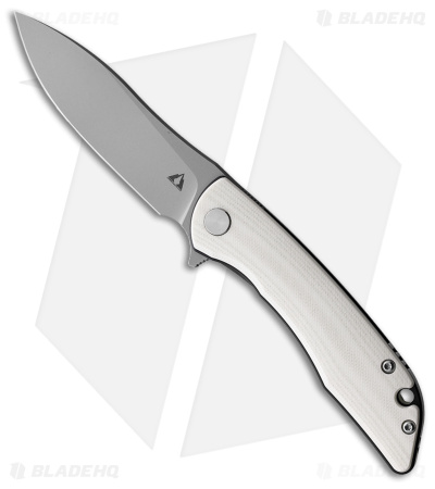 CMB Made Knives Blaze Liner Lock Flipper Knife White G-10 (3" Bead Blast D2)