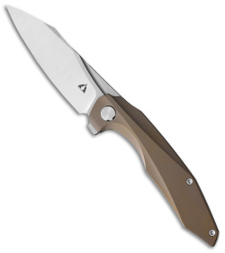 CMB Made Knives Dagon Frame Lock Knife Light Bronze Titanium (3.6" SW M390)