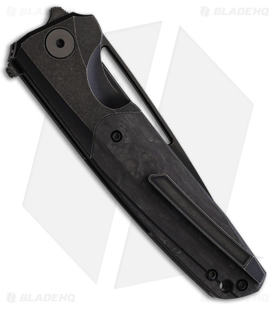 CMB Made Knives Darma Liner Lock Knife Black Ti + Black CF (3.7" Black SW)