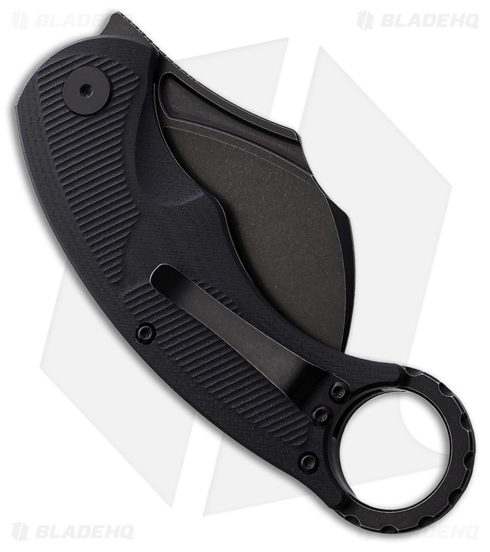 CMB Made Knives Falcon Karambit Liner Lock Knife Black G-10 (2.6" Black SW)