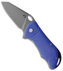 CMB Made Knives Hippo Liner Lock Flipper Knife Blue G-10 (3" Bead Blast D2)