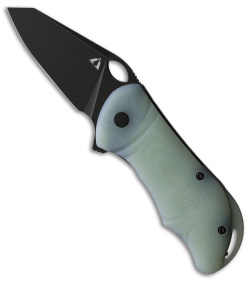 CMB Made Knives Hippo Liner Lock Flipper Knife Natural Jade G-10 (3" Black D2)