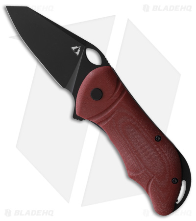 CMB Made Knives Hippo Liner Lock Flipper Knife Red G-10 (3" Black D2)