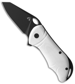 CMB Made Knives Hippo Liner Lock Flipper Knife White G-10 (3" Black D2)